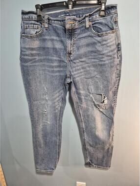 Old Navy Women's Distressed Blue Denim Jeans Size 10